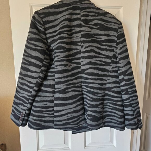 Ann Taylor Forest Green and Black Leopard Print SZ 18 Blazer - Picture 4 of 6